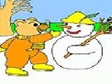 Play Cute bear and snowman coloring