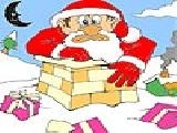 Play Santa clause on the roof coloring