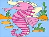 Play Pink sea horse coloring