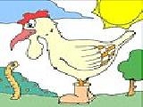Play Rooster and earthworm coloring
