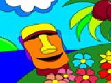 Play Tropical island paradise coloring