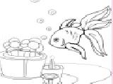 Play Kid's coloring: little goldfish