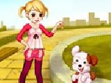 Play Cute girl and puppy