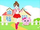 Play Fresh kawaii girl and her cat