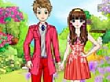 Play Couple in red and white dress up