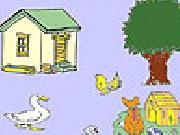 Play Dog and farmhouse coloring