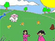 Play Two girls in the farm coloring