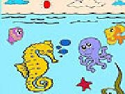Play Sea and fishes coloring