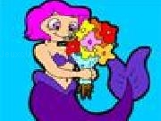Play Mermaid flowers coloring