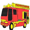 Play Red fire fighting car coloring
