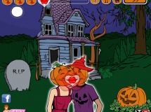 Play Pumpkin couples kiss game