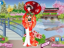 Play Japanese garden geisha dress up