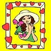 Play Girl and butterflies on the frame coloring