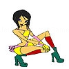 Play Little black haired girl coloring