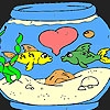 Play Cute fishes  in the aquarium coloring