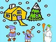 Play Snow and children coloring