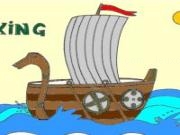 Play Viking ship coloring