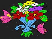 Play Flowers and pink butterflies coloring