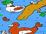 Play Duck family in the river coloring