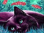 Play Sleepy cat in garden slide puzzle