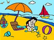 Play Little girl in the beach coloring