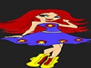 Play Alone wind girl coloring