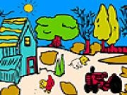 Play Cute village home coloring