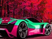Play Pink futuristic car puzzle