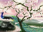 Jugar a Sakura and peacock slide puzzle