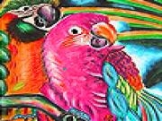 Play Pink parrots slide puzzle