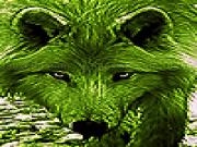 Play Native green wolf slide puzzle