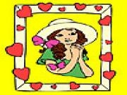 Play Girl and butterflies on the frame coloring