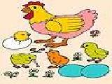 Play Mother hen and chicks coloring