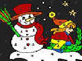 Play Girl winter night coloring