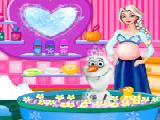 Play Pregnant elsa and olaf bubble bath