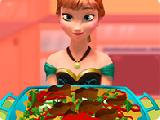 Play Anna cooking chicken salad