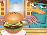 Play Perry cooking american hamburger