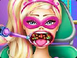 Play Super barbie throat doctor