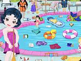 Play Baby princess swimming pool cleaning