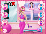 Play Barbie superhero gym workout
