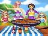 Play Barbie family cooking barbecued wings
