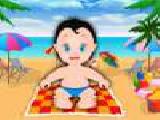 Play Cute baby on the beach