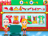 Play Elsa and anna babies christmas shoping