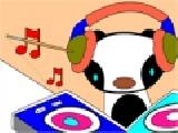 Play Music panda coloring