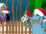 Play Oggy and cockroaches: x-mas snowball