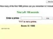 Play How many of the first 1000 primes can you name in 3 minutes?