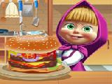 Play Masha cooking big burger cookinggames