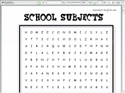 Play Subjects wordsearch