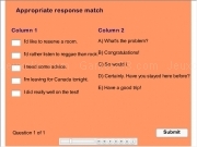 Play Appropriate response match 2