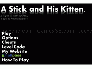 Play A Stick And His Kitten